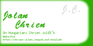 jolan chrien business card